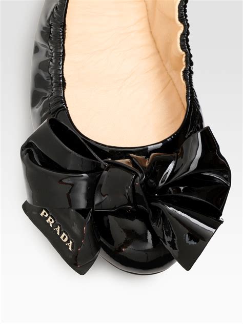 prada bow shoes|Prada bow ballerina flat.